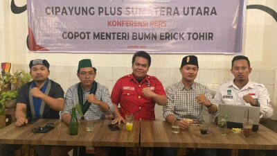 Cipayung Plus Sumatera Utara Melakukan Konferensi Pers Menuntut Erick Tohir Dicopot Dari Menteri BUMN.
