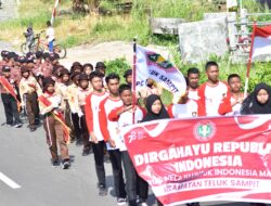 Memeriahkan HUT RI ke – 78, PC PGRI Teluk Sampit dan Kecamatan Teluk Sampit Adakan Lomba Gerak Jalan