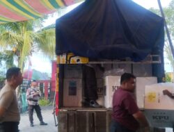 Polisi Kawal Surat Suara dari TPS ke Sekretariat PPK Baamang