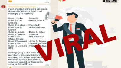 Gambar tangkapan layar isi pesan group yang viral
