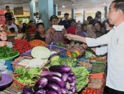 Jokowi Pantau Harga Sembako di Pasar PPM dan Tinjau Bantuan Pompanisasi Petani