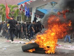 Demonstrasi Memanas, Aliansi Masyarakat Melawan Memaksa Masuk Dan Dorong-Dorongan Dengan Aparat di DPRD Kalteng