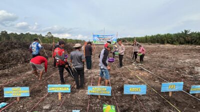 Dukung Program Ketahanan Pangan, Polsek Cempaga Hulu Gandeng Kelompok Tani Tanam Jagung